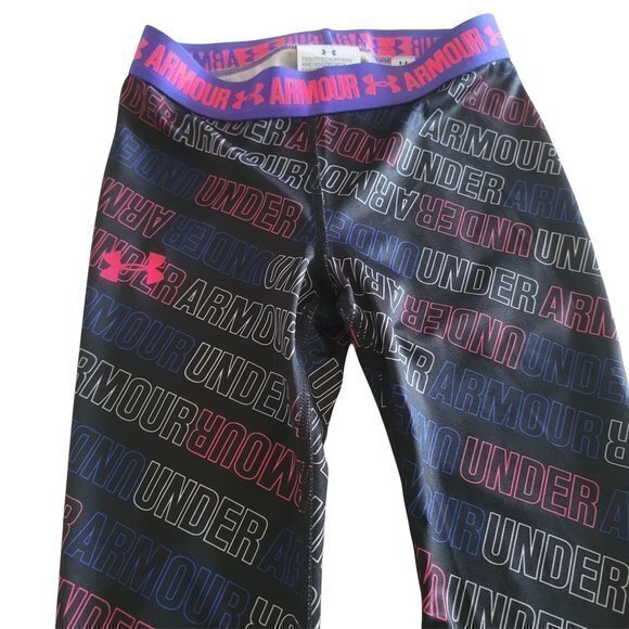 Under Armour Youth Girls‎ XS Black Heat Gear Workout Athletic Capri - Picture 2 of 4